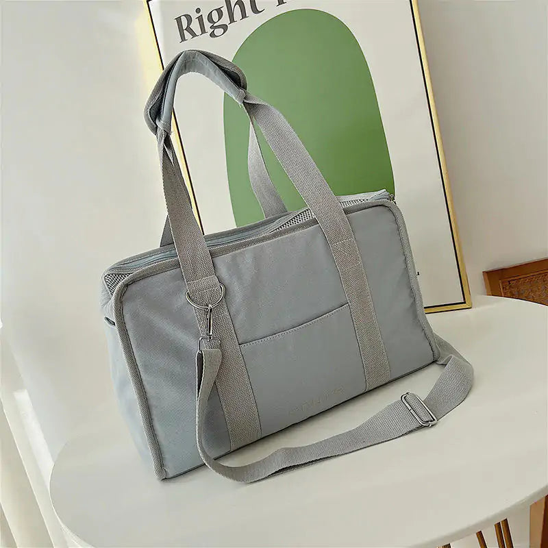 Canvas Pet Carrier Bag Light Blue