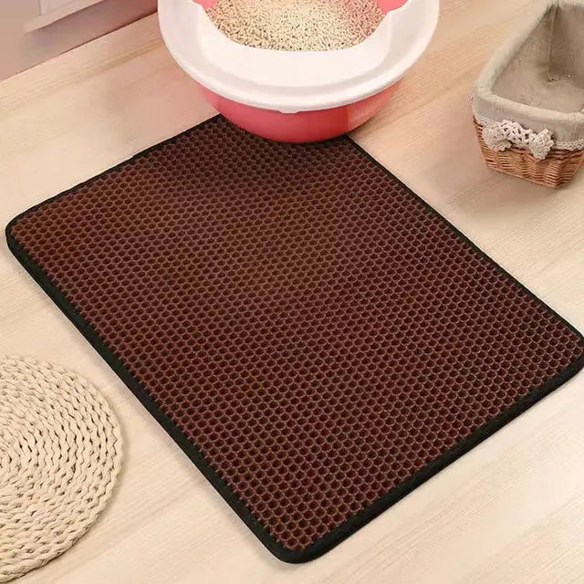 Double Layer Waterproof Cat Litter Mat Coffee 30X30CM