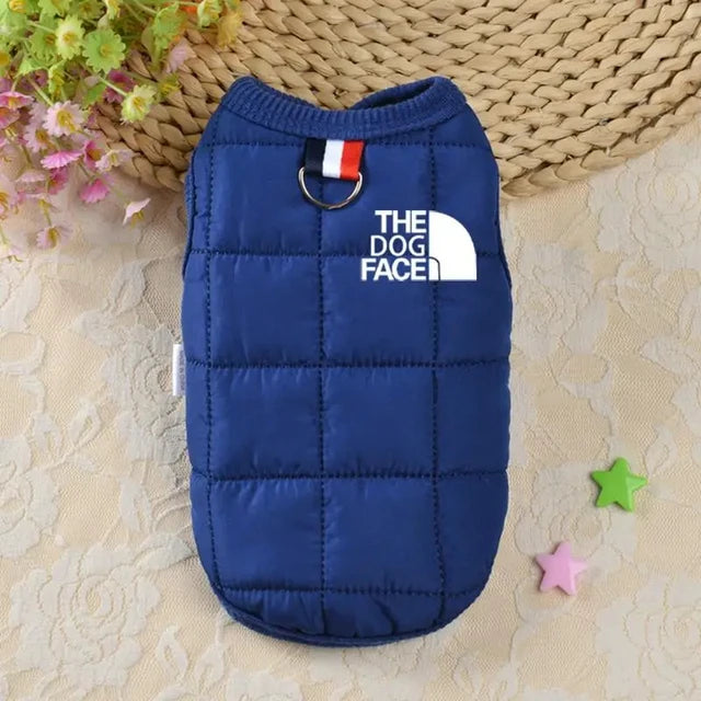 Double Sided Dog Coat Winter Warm Blue XXL