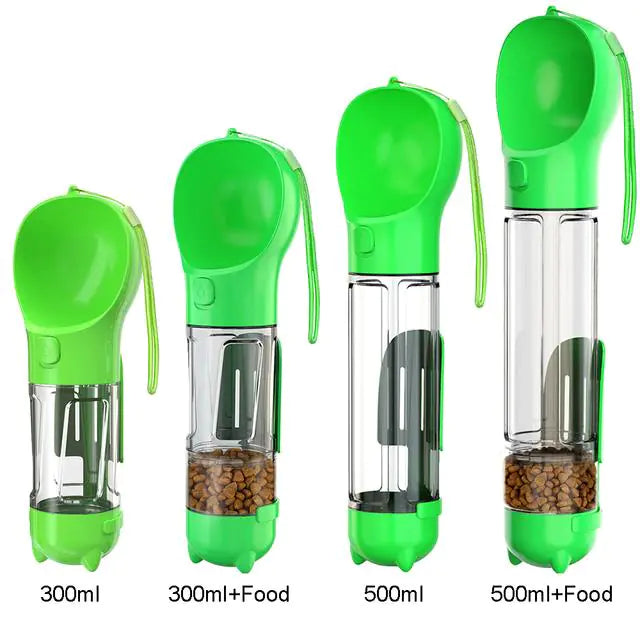 3 in 1 Dog Water Bottle Green