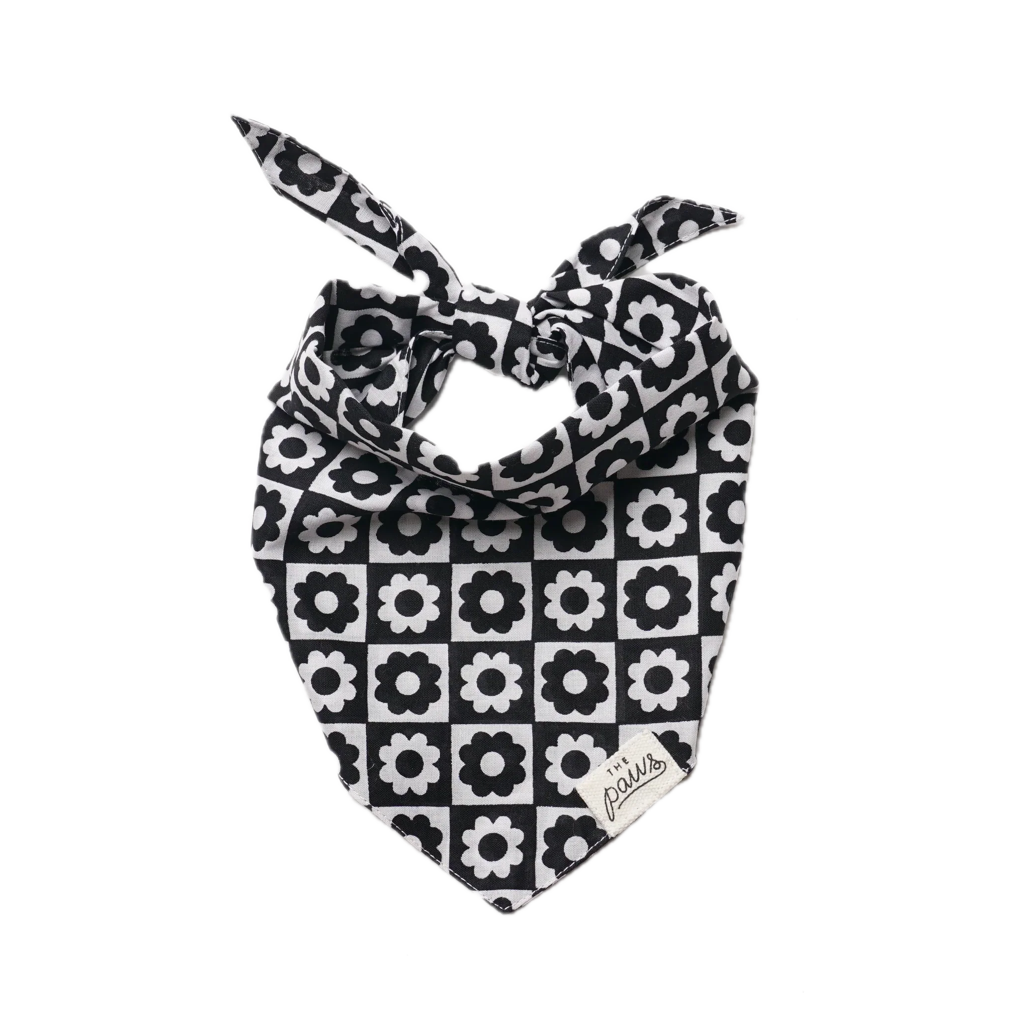 The Paws Bandana - Tux Flower Checkers