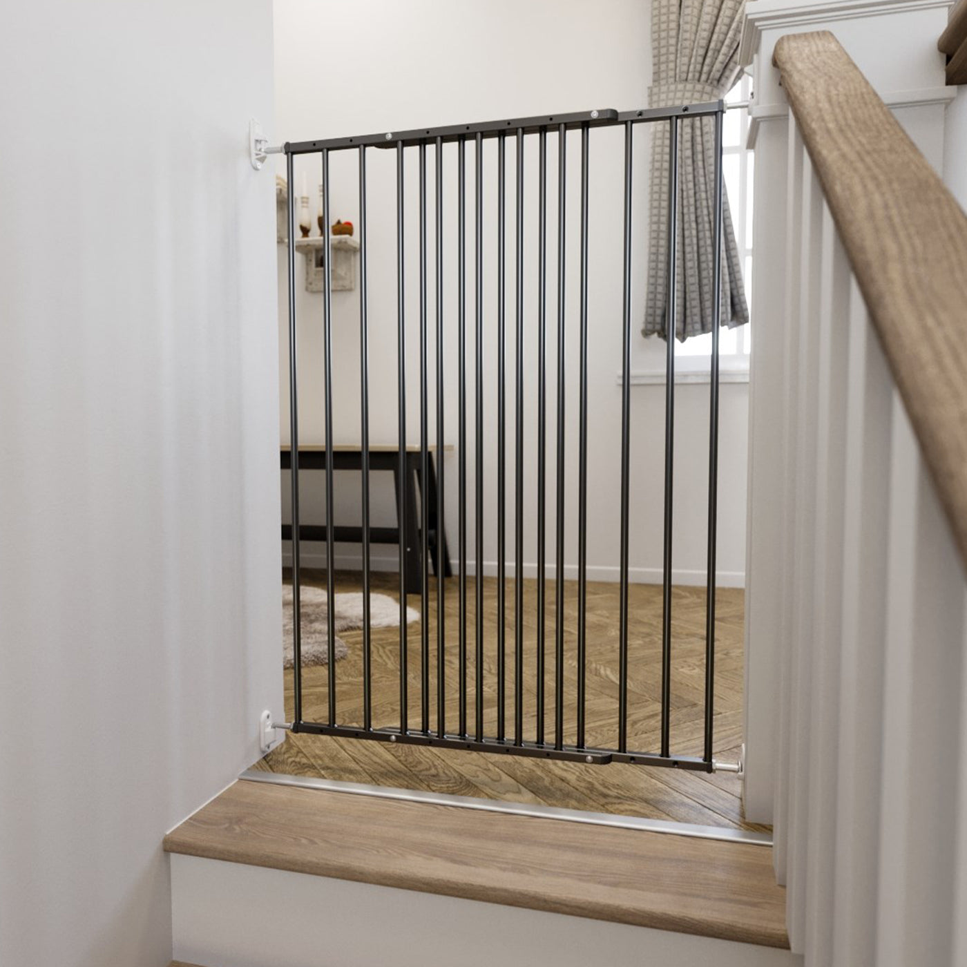 DogSpace Charlie Extra Tall 105cm Extending Pet Gate Black