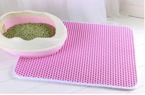 Double Layer Waterproof Cat Litter Mat Pink 30X30CM