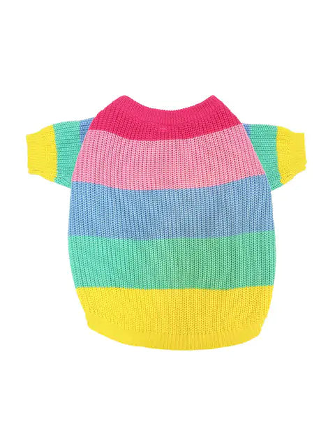 Puppy Knitted Rainbow Sweater Rainbow S 5-8g