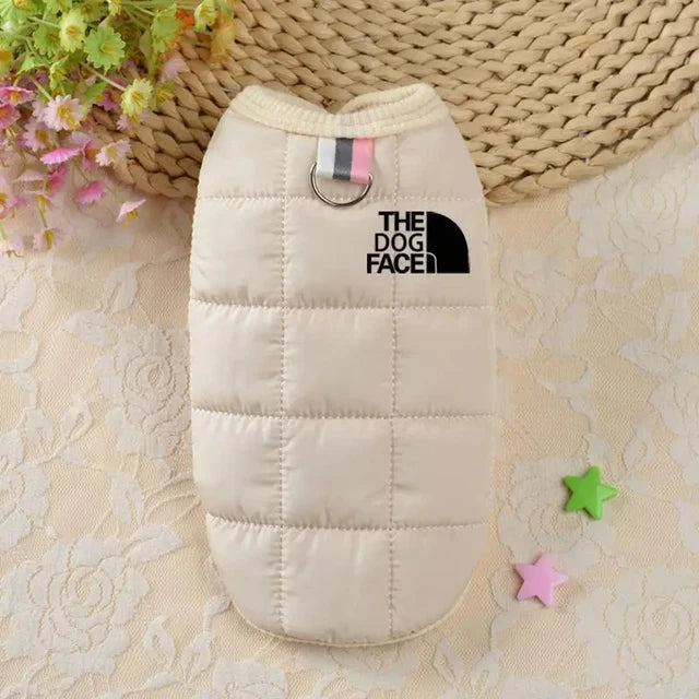 Double Sided Dog Coat Winter Warm WHITE S