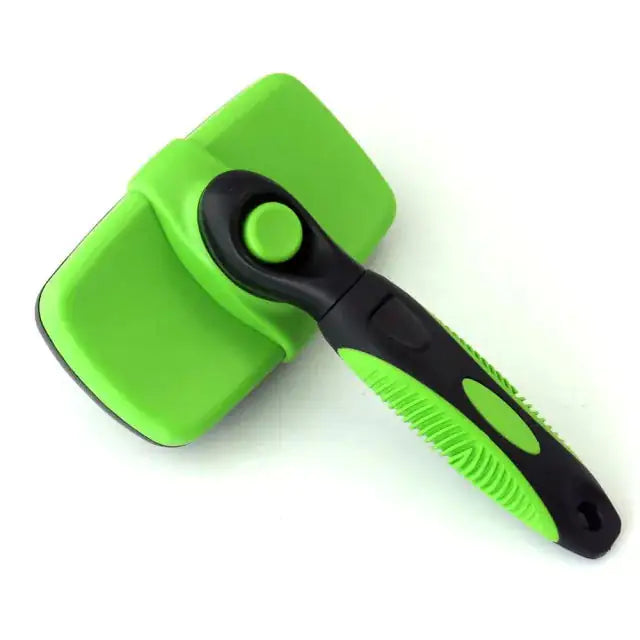 Self Cleaning Dog Brush Dark Green 12.6x19CM